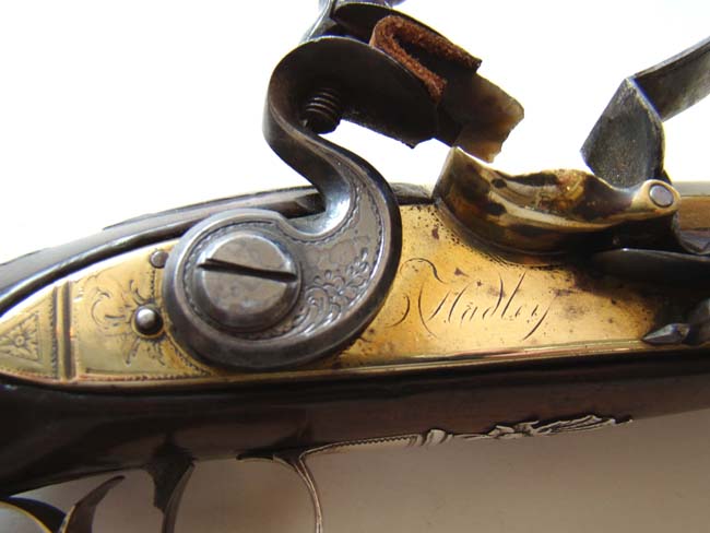 An historically important Revolutionary War period silver mounted brass barreled pistol owned by Capt. S. Baggot of the 17th Regiment Light Dragoons. — image 4